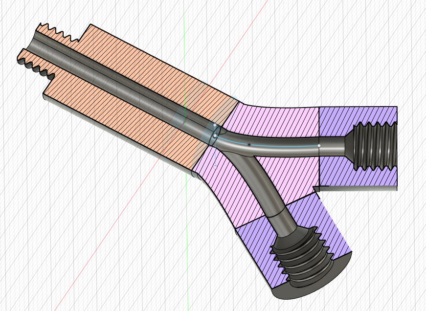 Y-Junction for PTFE Tube to M6 Hotend