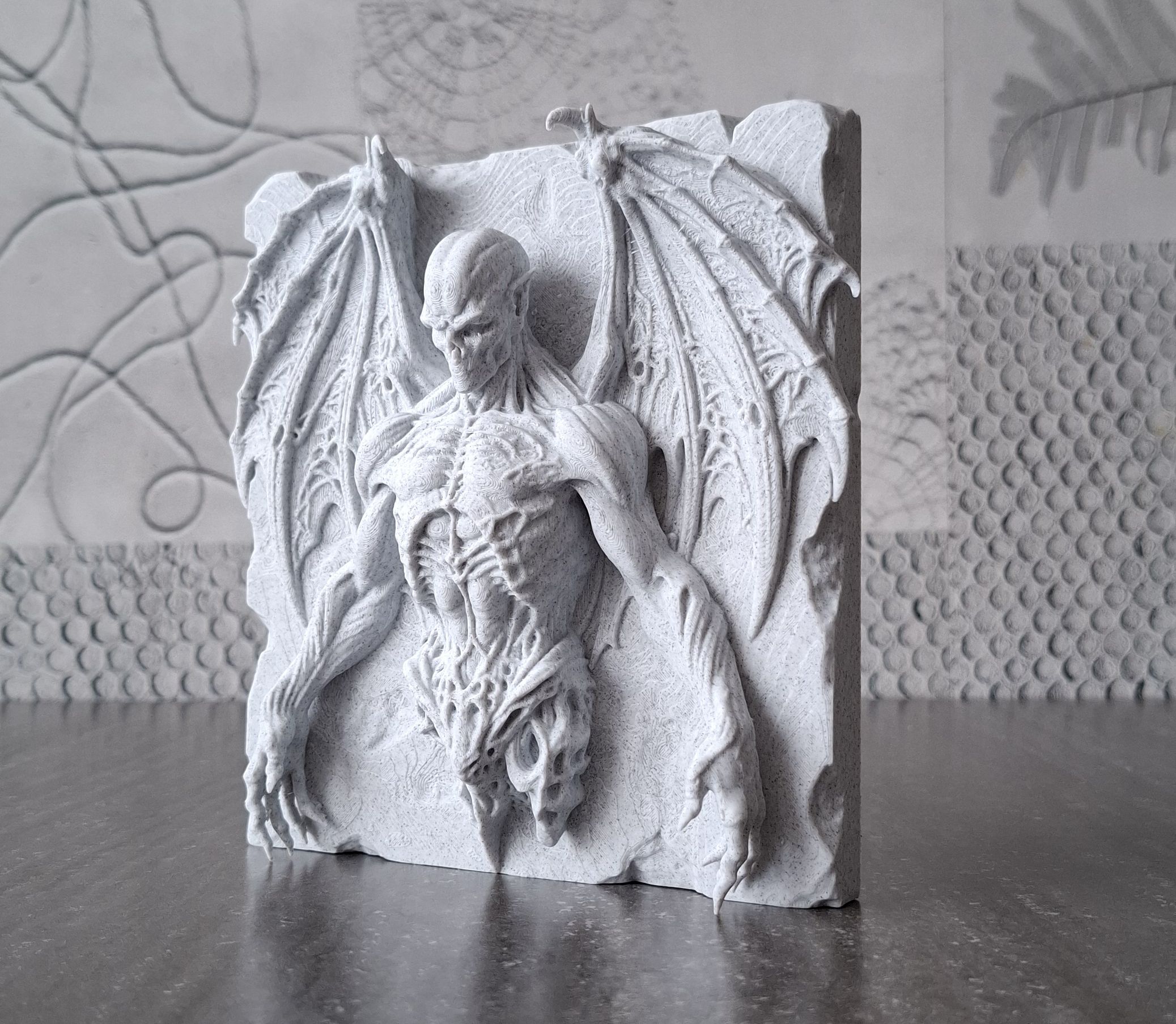 Gargoyle Awakening - Relief Sculpture