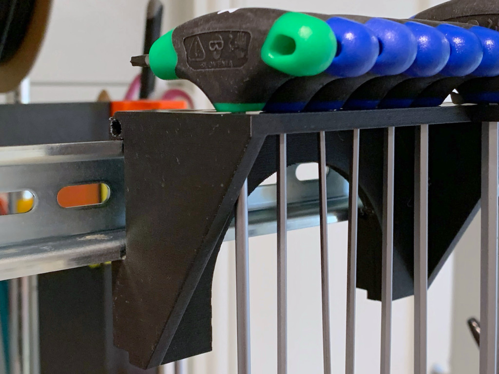 Din Rail mounting bracket for T handle wrenches