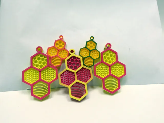 Hex & infill earrings