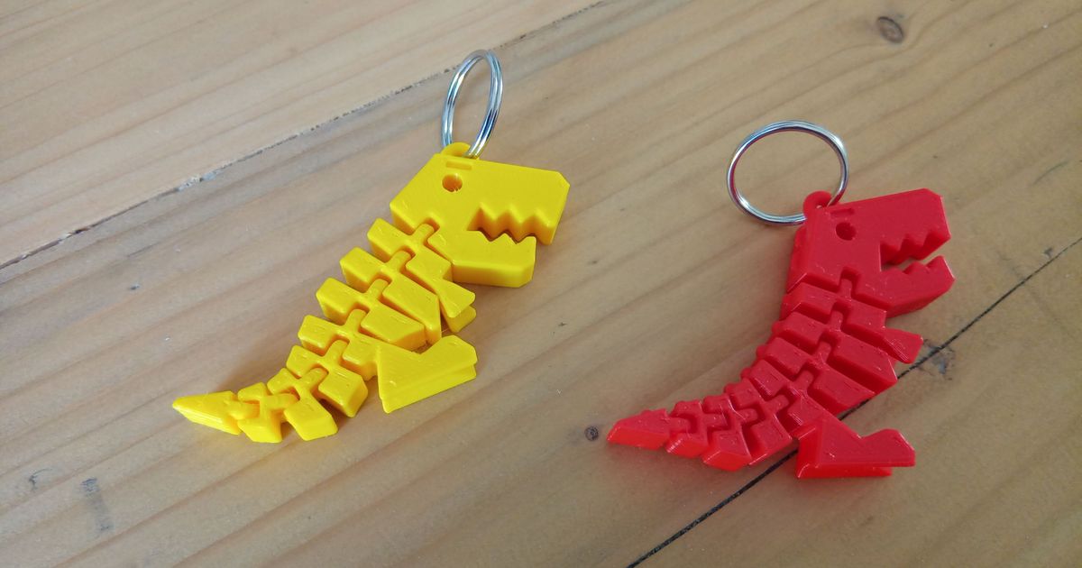 Flexi Rex keychain by sander19 Download free STL model