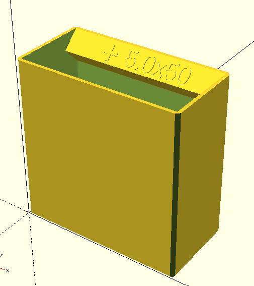 Parametric screw storage with label