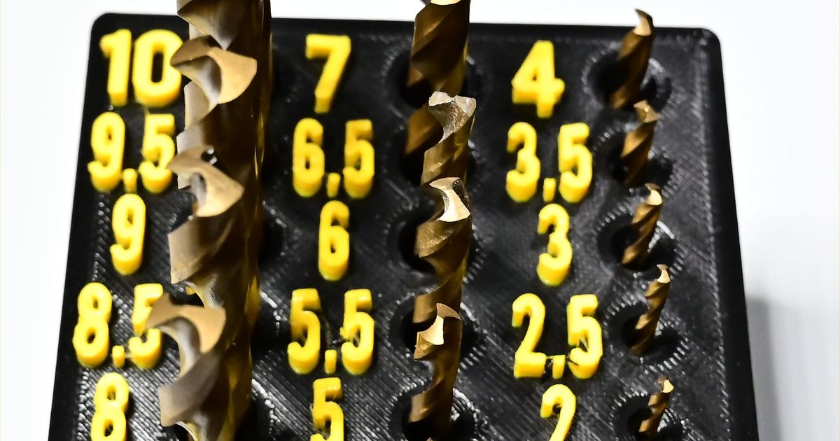 Gridfinity Metric Drill Bit Holder by Stewey1954 Download free STL