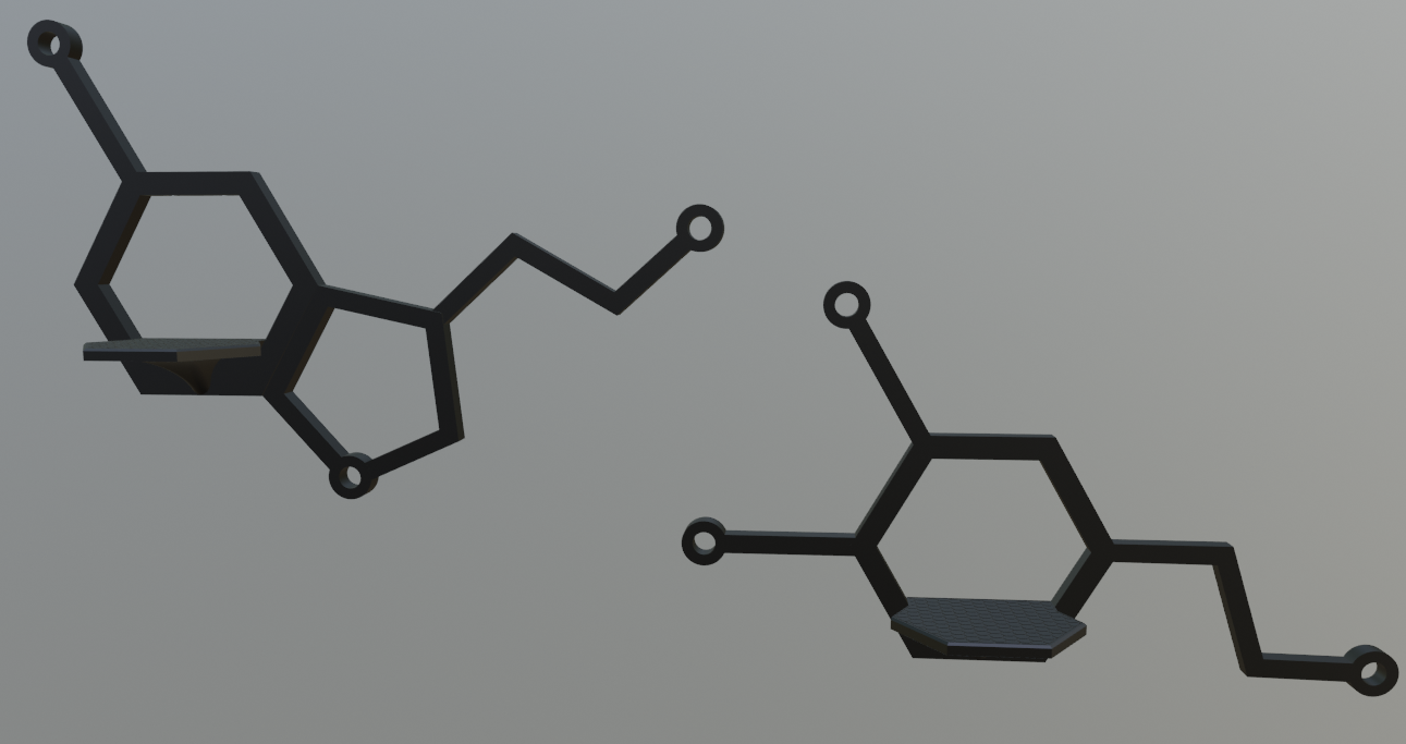 Serotonin and Dopamine Shelves 3D model thumbnail