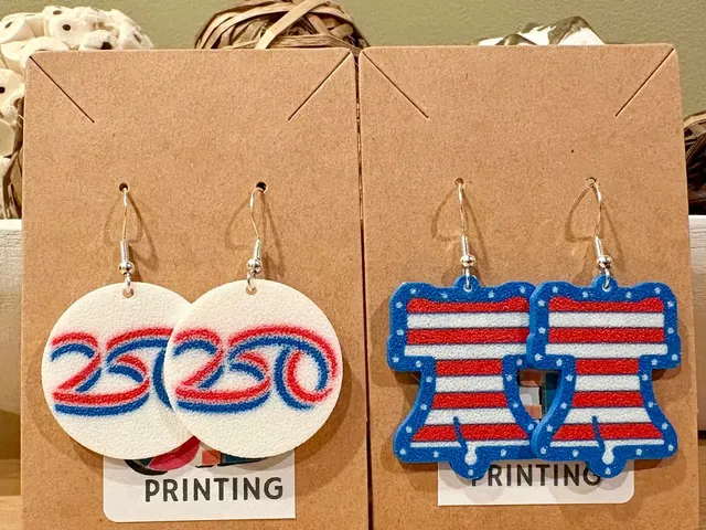 4th of July patriotic earrings