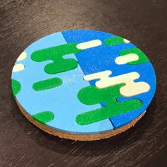 Kurzgesagt Planet Earth Beer Coaster