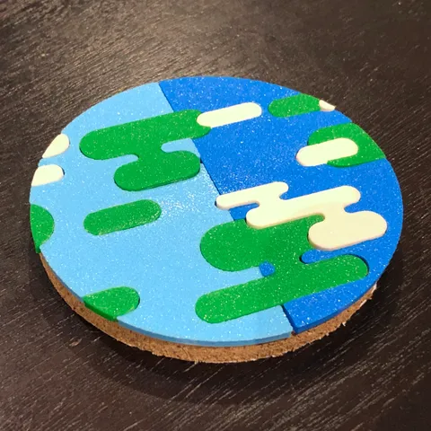 Kurzgesagt Planet Earth Beer Coaster