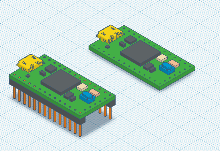 Teensyduino 4.0 Dimensionally Accurate Model with Largest Components - With/Without Pins