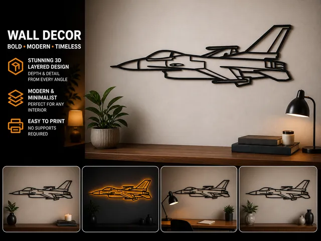 F-16 Falcon fighter jet wall art