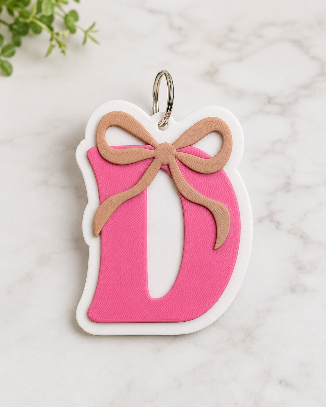 Bow initial keychain