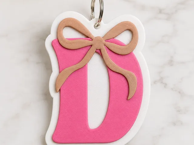 Bow initial keychain