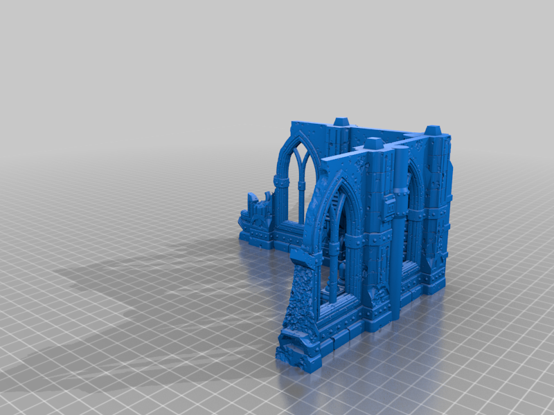 Miniatura 2 do modelo 3D Gothic sci-fi ruin