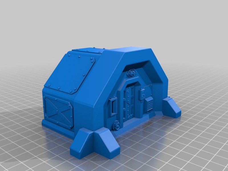 Miniatura 5 do modelo 3D Sci-fi barracks bunker 28mm