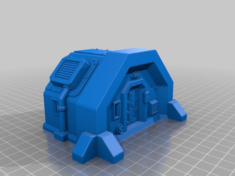 Miniatura 6 do modelo 3D Sci-fi barracks bunker 28mm
