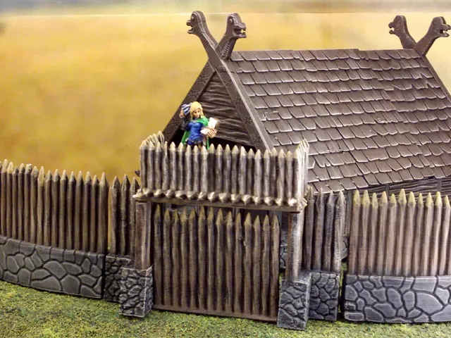 Fantasy viking palisade gate (28mm)