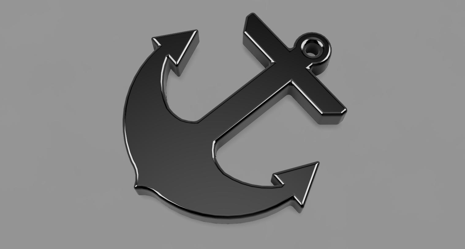 Miniatura 2 do modelo 3D Anchor - nautical key float / buoy