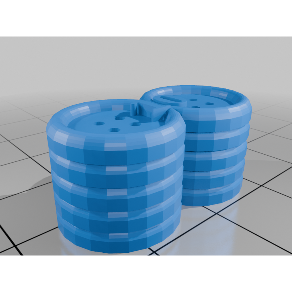 Miniatura 6 do modelo 3D Patchwork Button Tokens