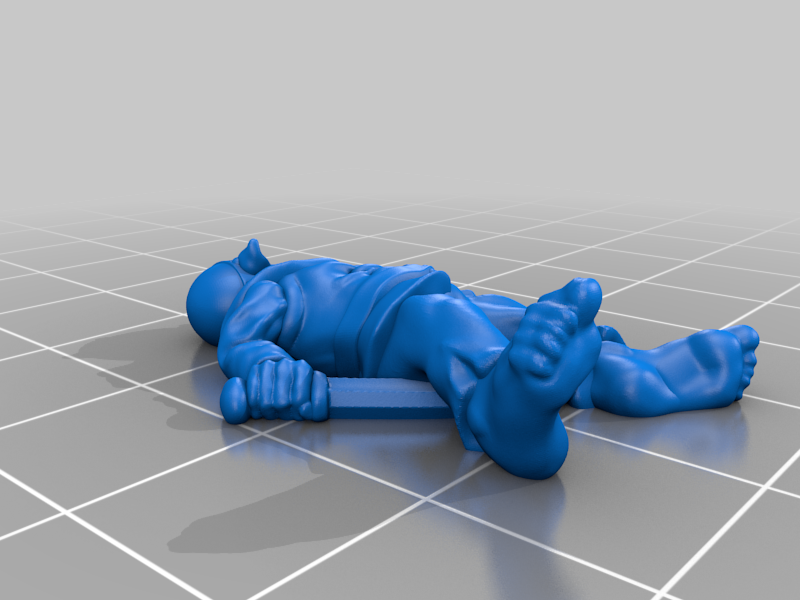 Orc corpse (supportless, FDM friendly) — miniatura 2