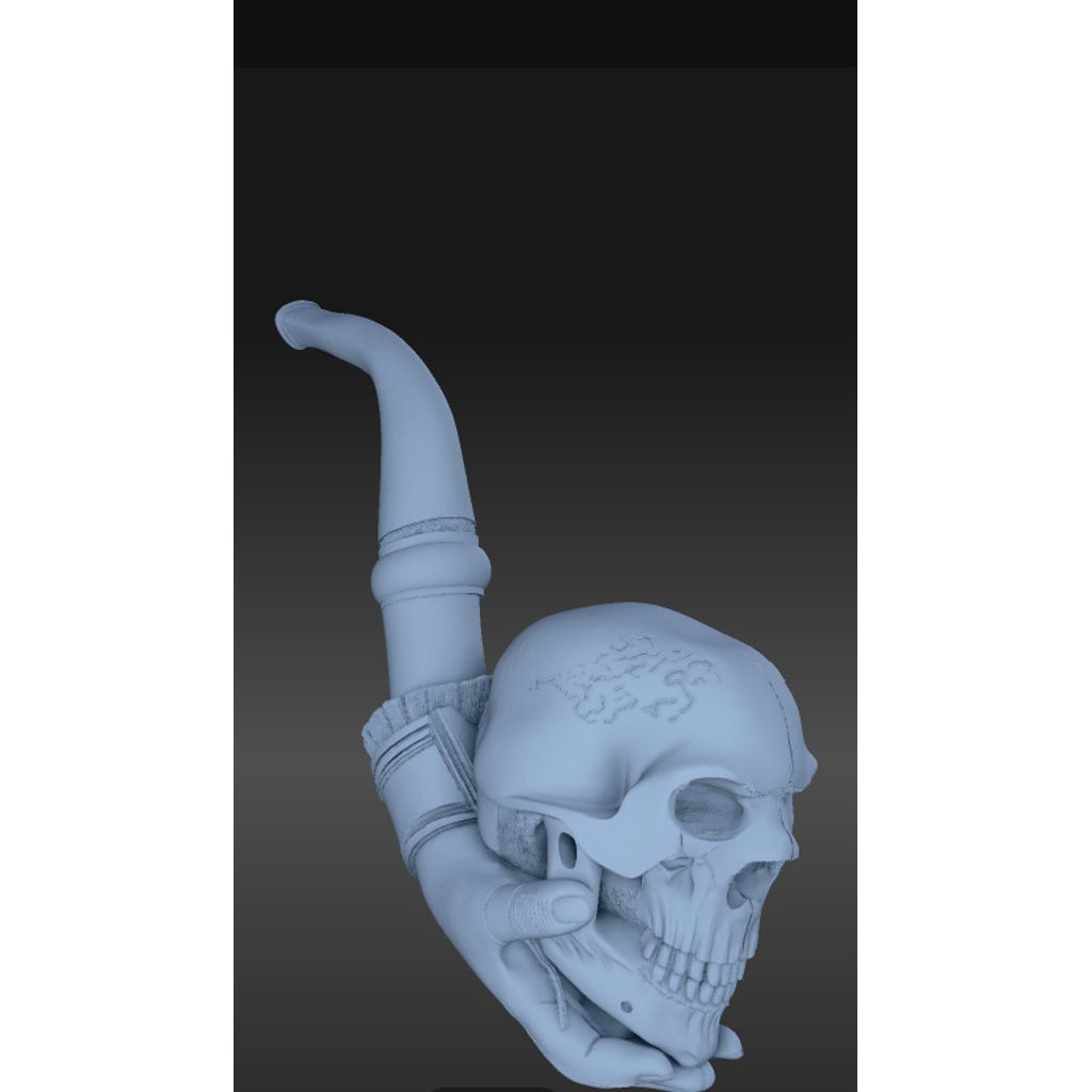 Antique Memento Mori Meerschaum Skull Pipe