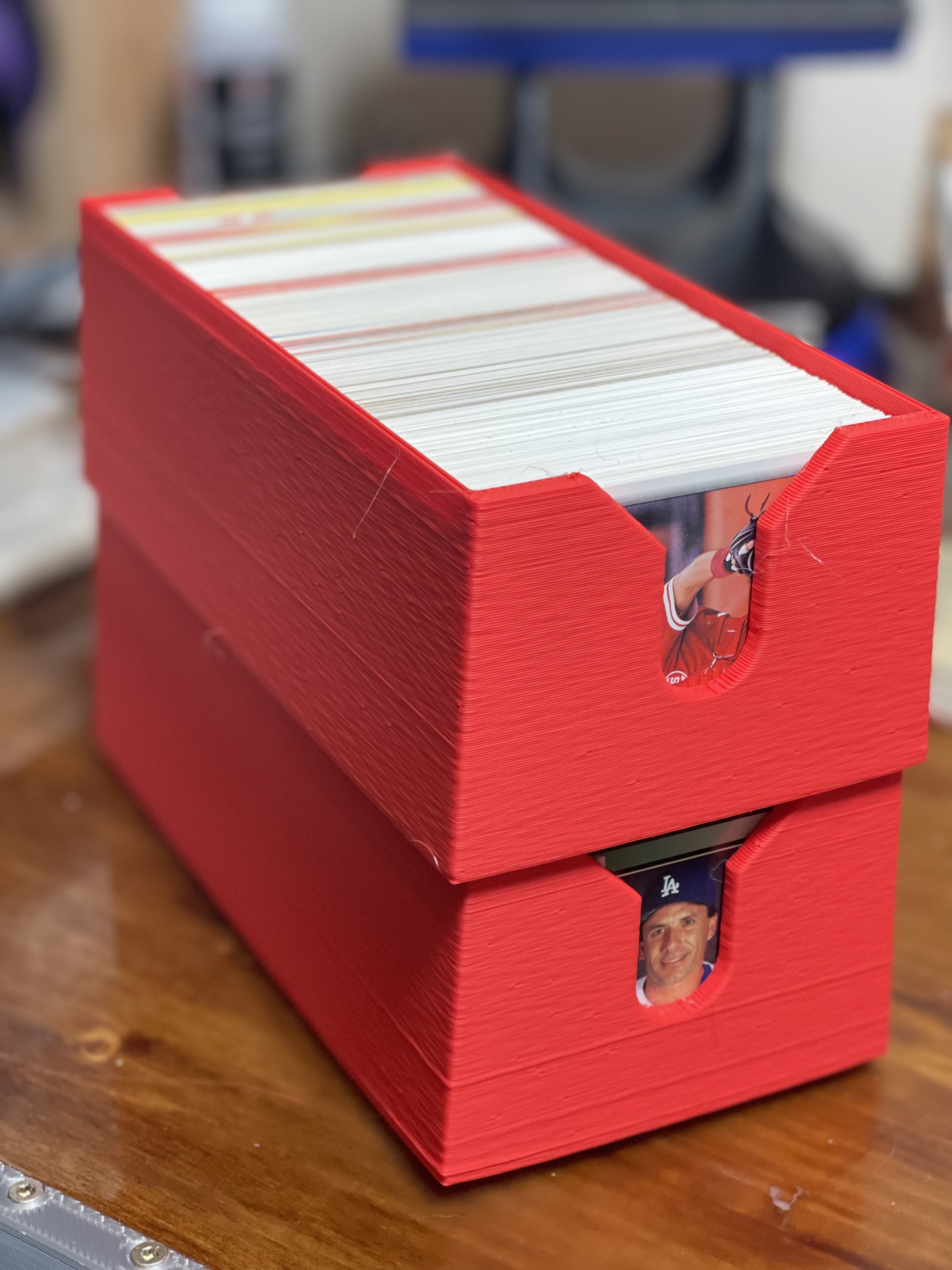 Baseball card storage rack