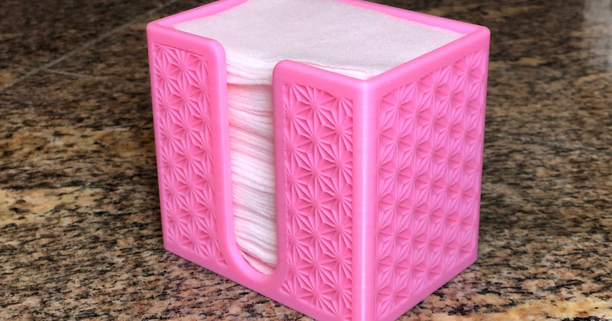 Cotton Pad Holder (with Japanese Kumiko Pattern) by CartoonishNerd