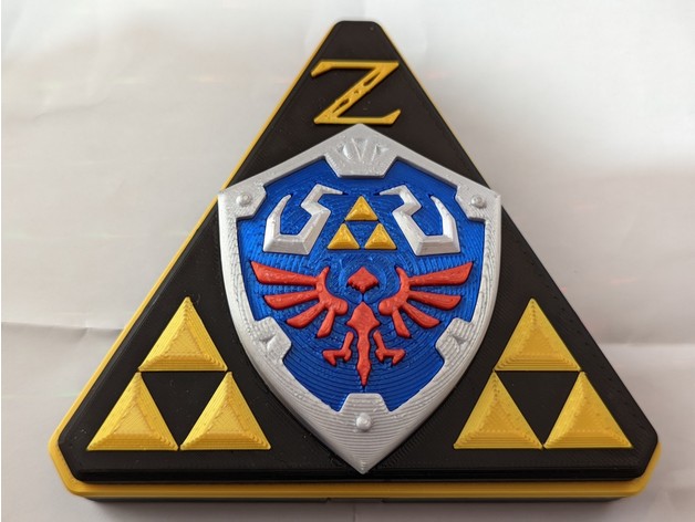 Hylian Shield Twist Lock Zelda Box Lid Remix 3D model thumbnail
