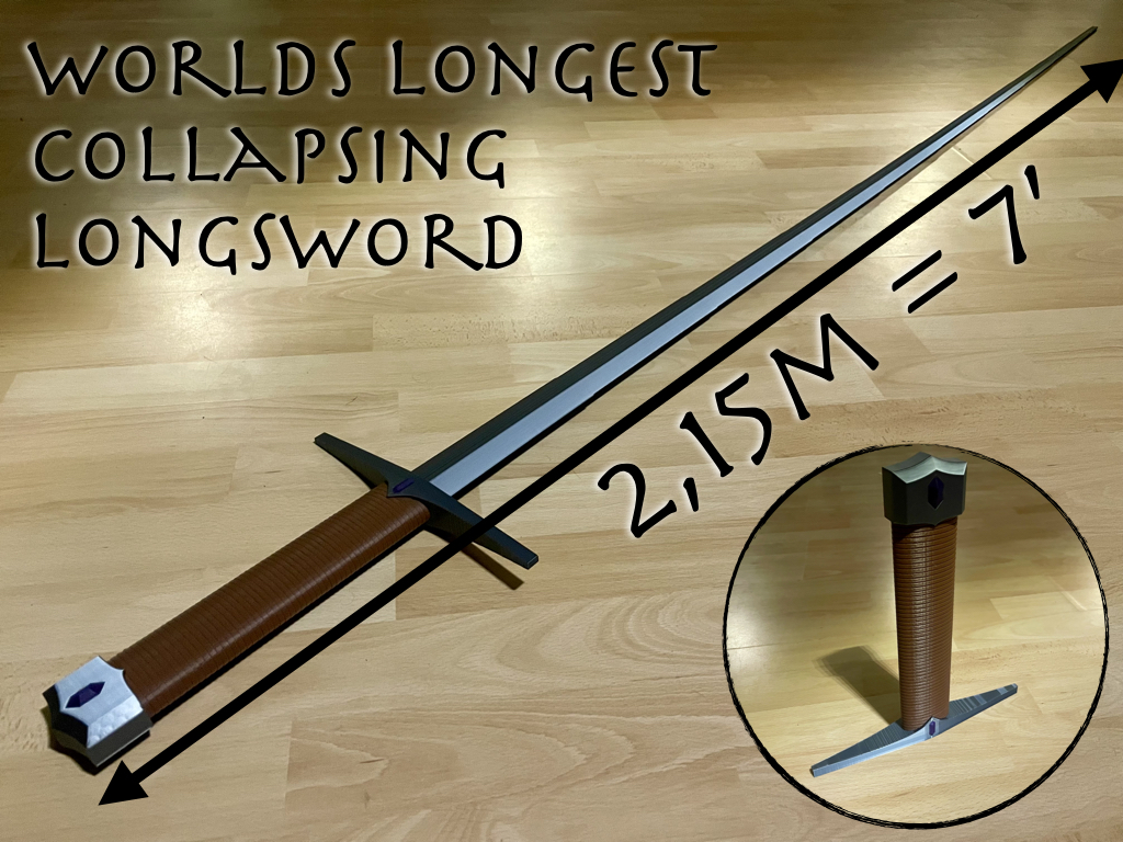 Mighty sword - giant 2,15m long collapsing sword
