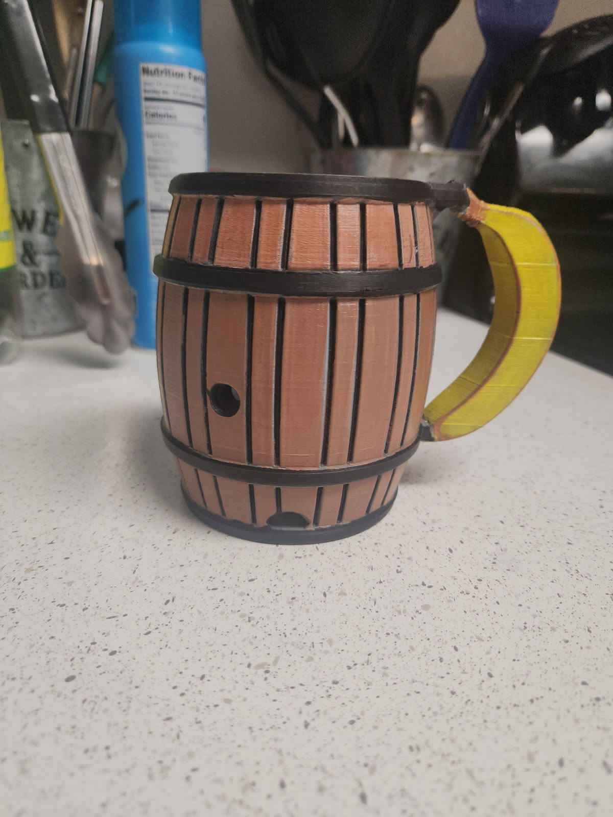 Donkey Kong Barrel Mug with banana handle