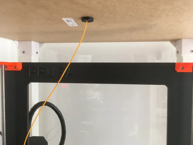 screw on IKEA Lack Filament Guide with storage holes for unused filaments