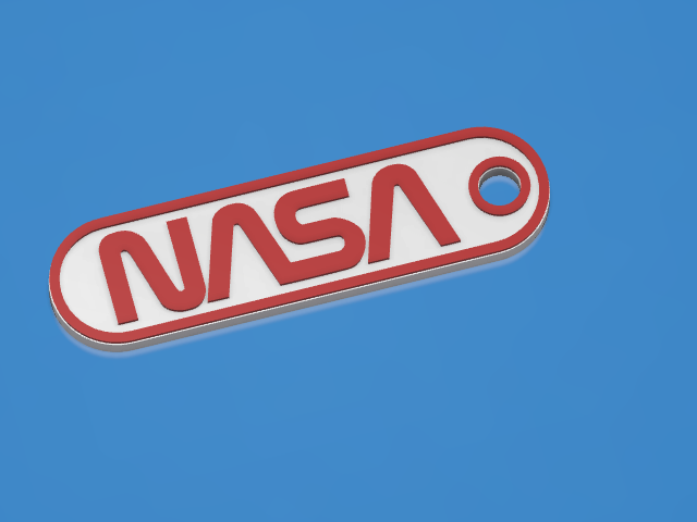 nasa keychain "the worm" logo
