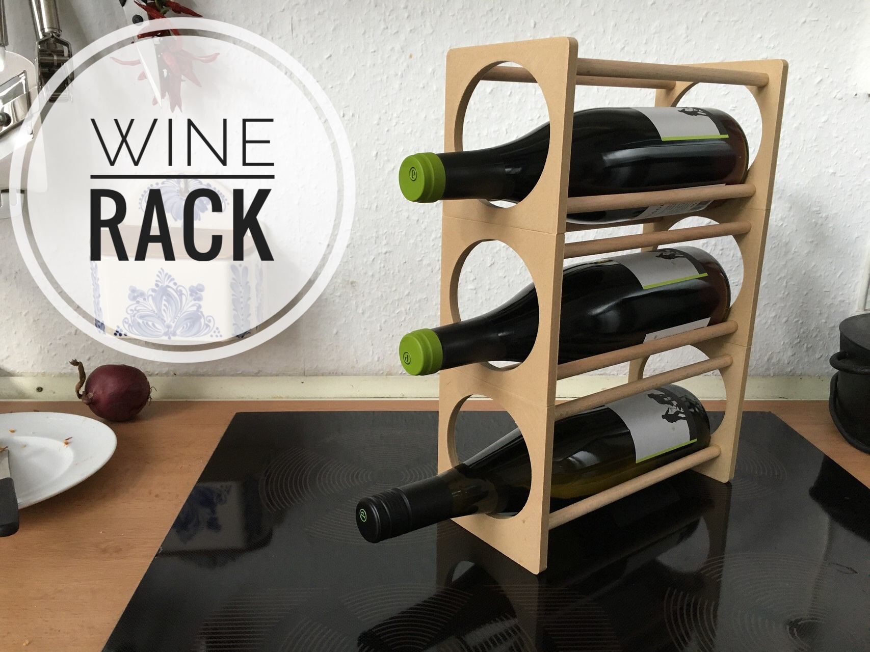 Little Wine Rack for 3 Bottles