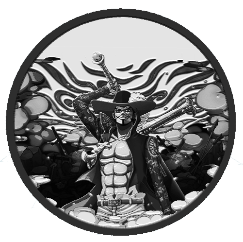 dracule mihawk one piece coasters v2