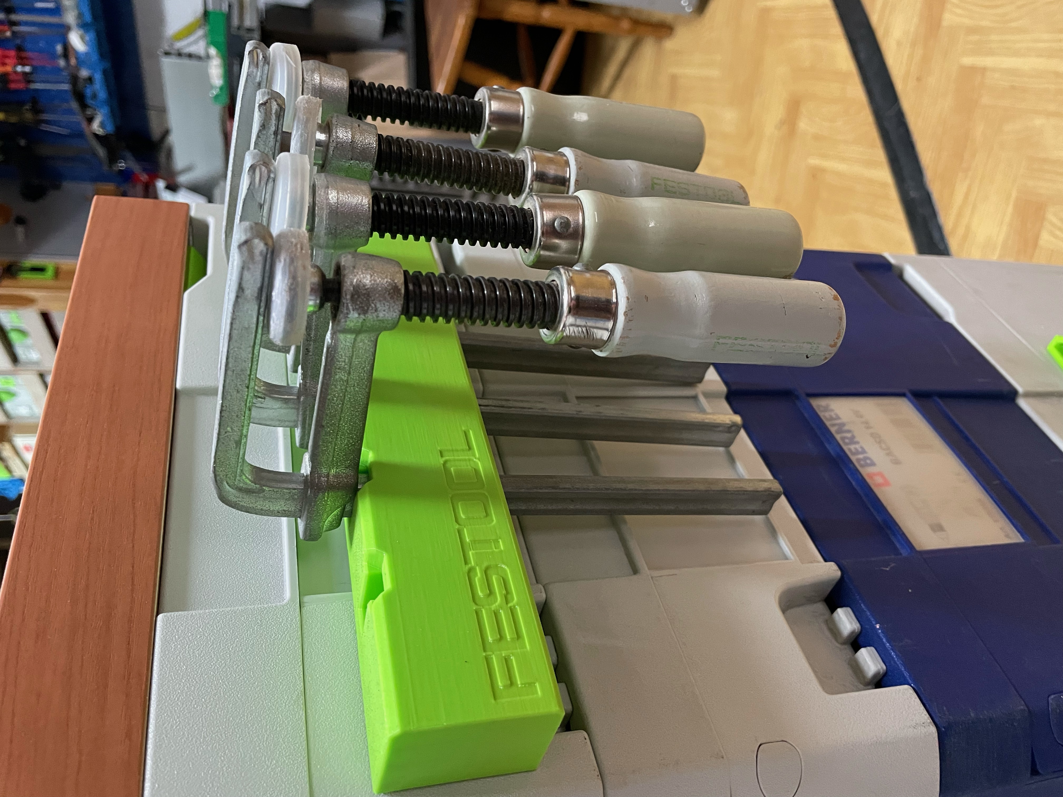 Festool hanger for clamps and accessories