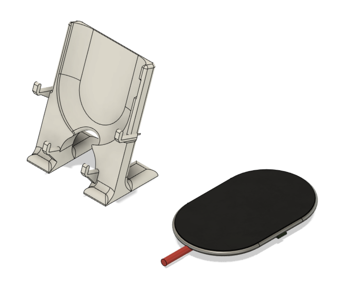 Phone stand uses Costco Ubiolabs wireless charger by Daemon Mort