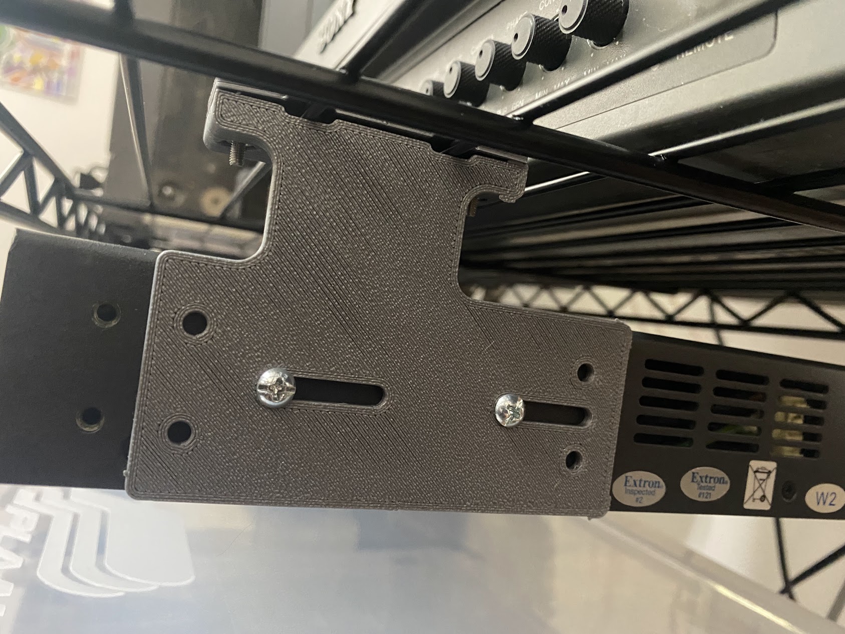 Extron MVX bracket for wire storage