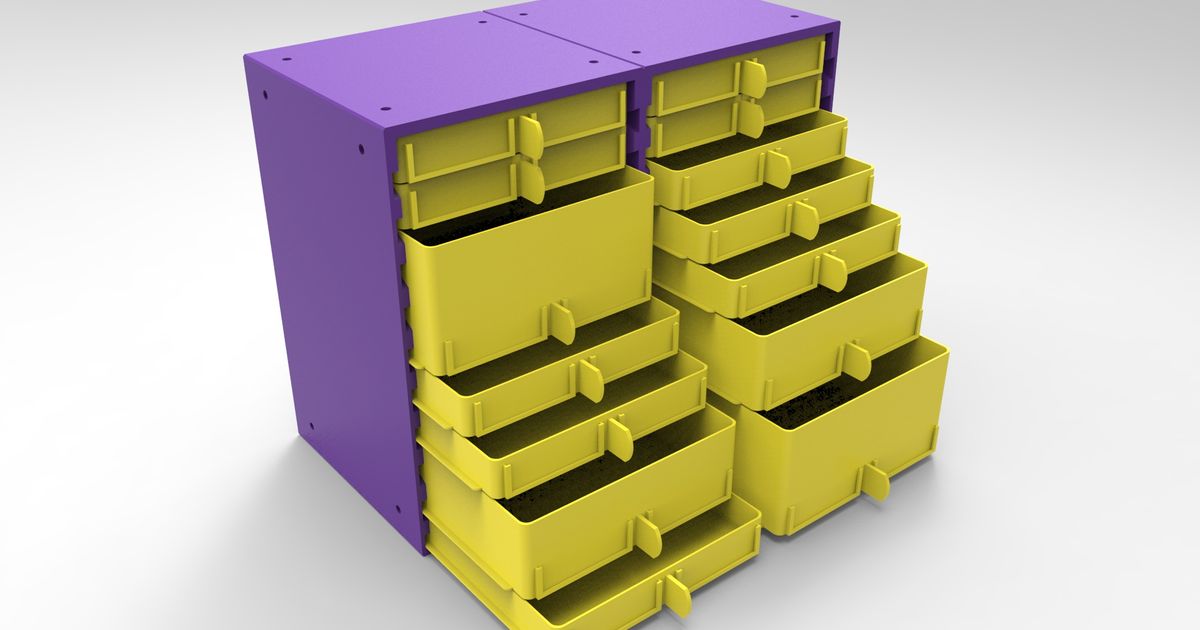 STL file Wall-mount organizing drawers 🍽️・Model to download and