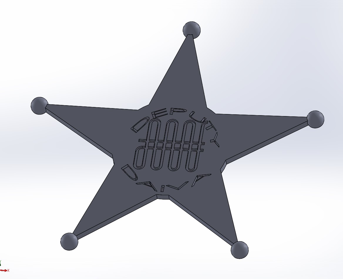 Sheriffs badge for a work colleague by AdamV Download free STL model Sheriffs badge for a work colleague by AdamV Download free STL model