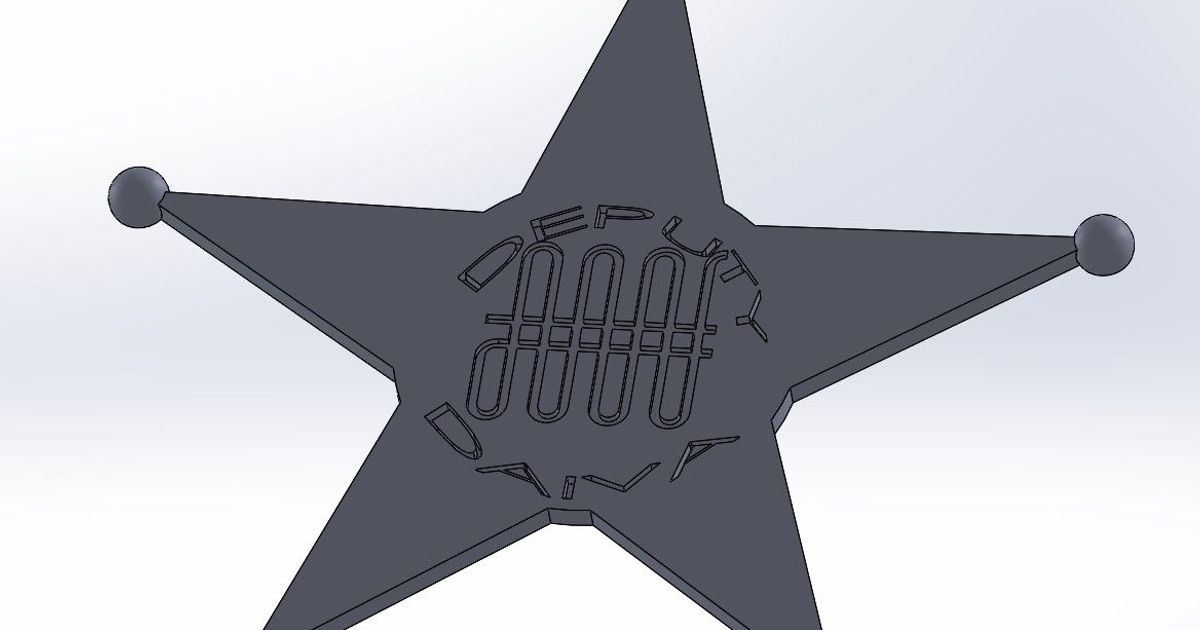 Sheriffs badge for a work colleague by AdamV Download free STL model Sheriffs badge for a work colleague by AdamV Download free STL model