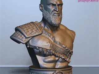 Kratos God of war and Bust - STL 3D print files