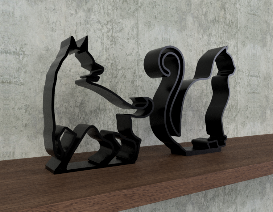 Miniatura 2 do modelo 3D Cat statue
