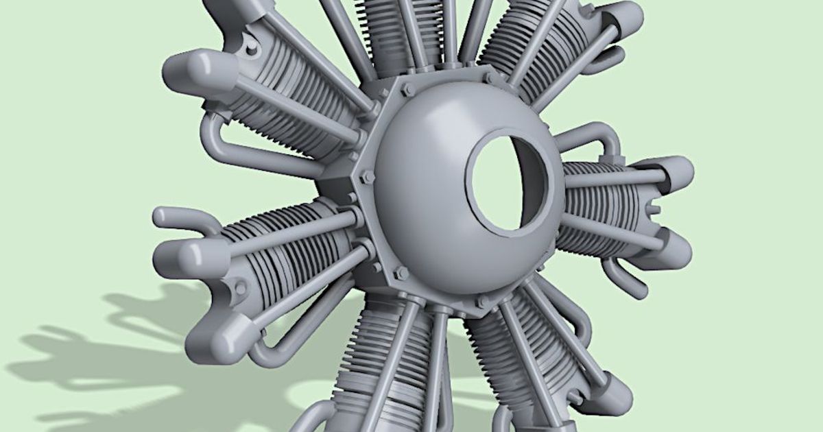 7 Cyl Dummy Radial Engine by Airwaves Ted Download free STL model
