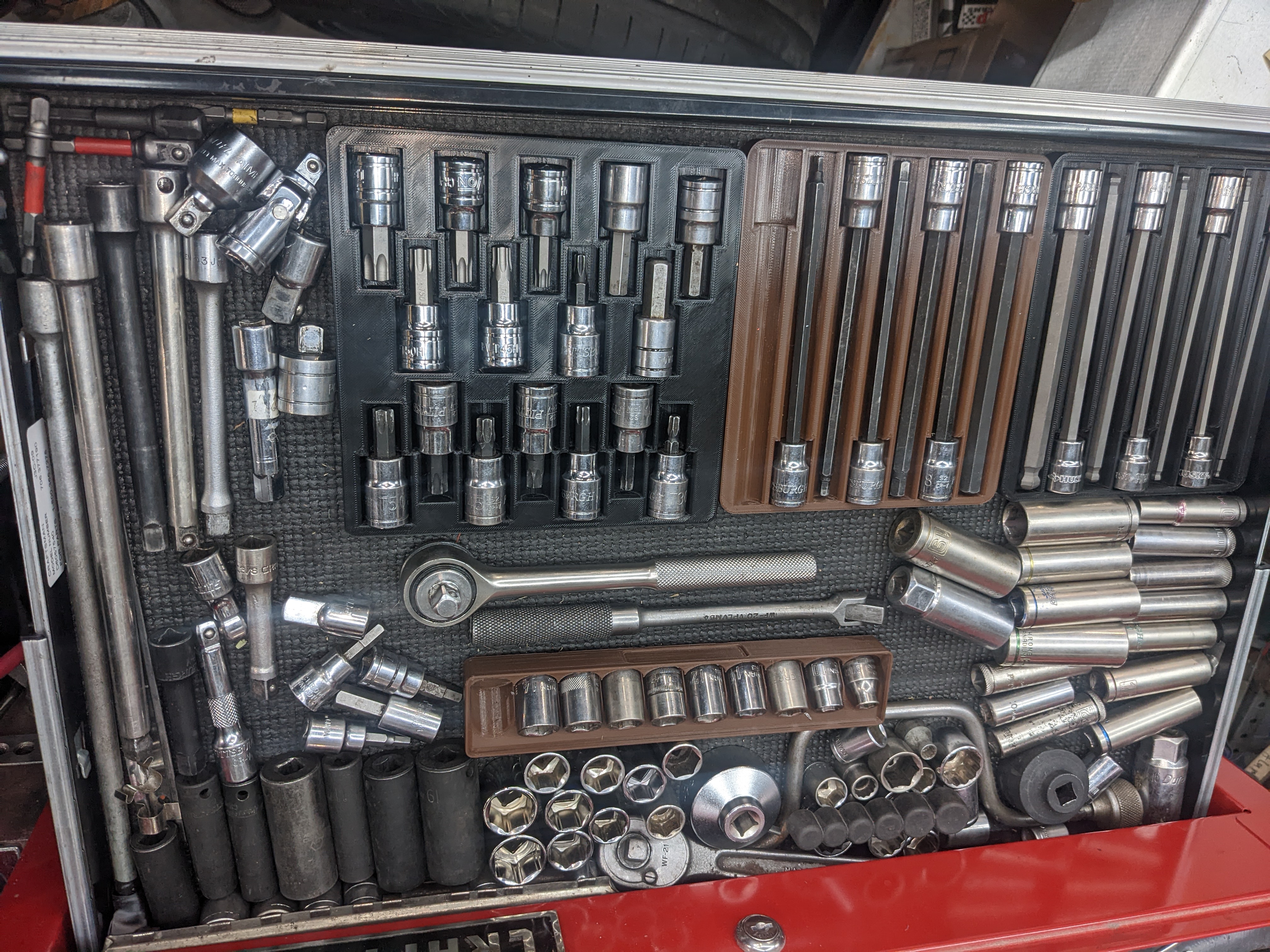 3/4" drive Allen wrench organization trays