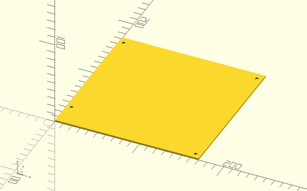 Mini-ITX is a 170 mm × 170 mm (6.7 in × 6.7 in) motherboard form-factor OpenSCAD