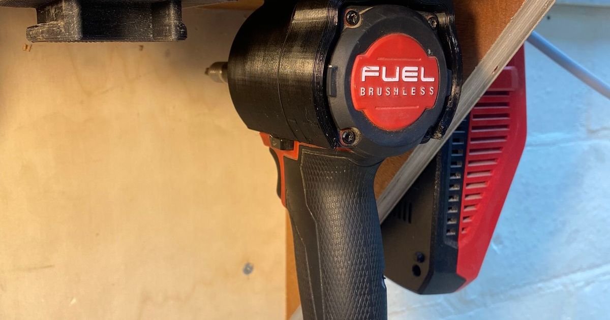 Milwaukee impact drill holder by JannesV Download free STL model