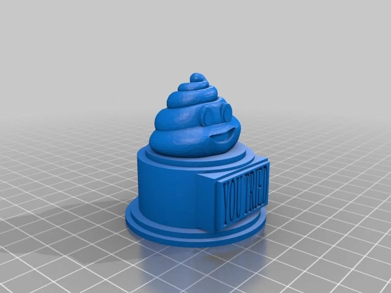Silver Pillar Poop Emoji Trophy 3D Printed Vanilla Ice Cream Emoji Znet3D 