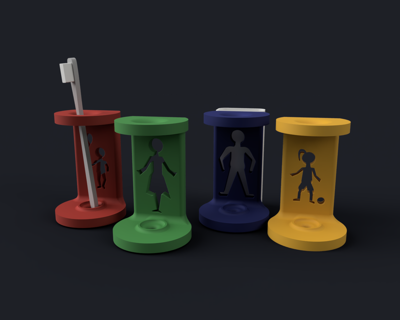 Family toothbrush holders with toothpaste tube extension [Remix]