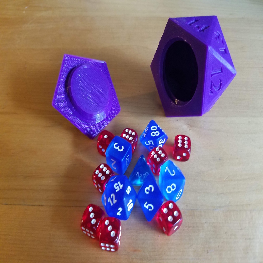 D20 Countdown Dice Holder (Screw top)