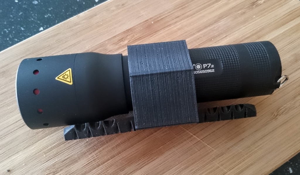 Universal flashlight helmet mount by Marrrs Download free STL model