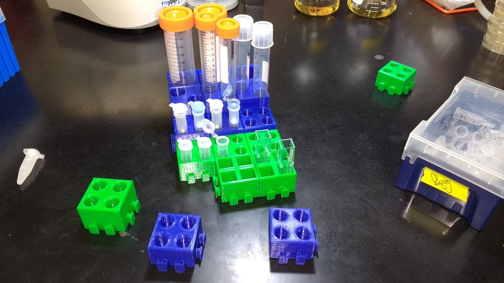 Modular Eppendorf Tube Rack V2.0 by destroyer2012 Download free STL