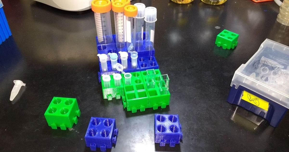 Modular Eppendorf Tube Rack V2.0 by destroyer2012 | Download free STL ...